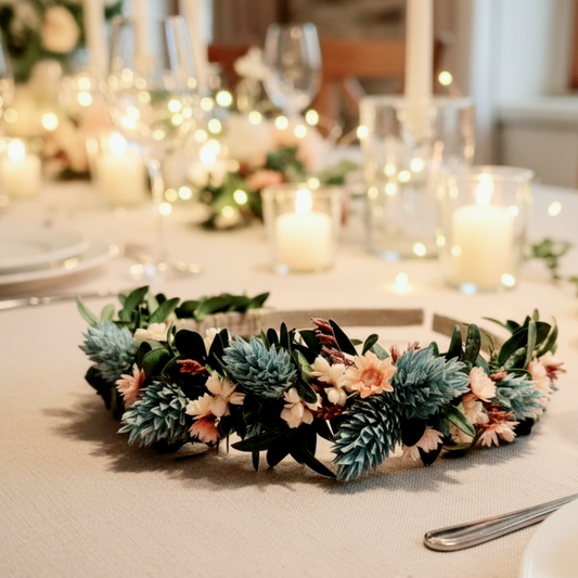 Trockenblumen-Haarkranz KRONE zum Dirndl für Volksfest und Trachtenhochzeit, Cozy Seasons