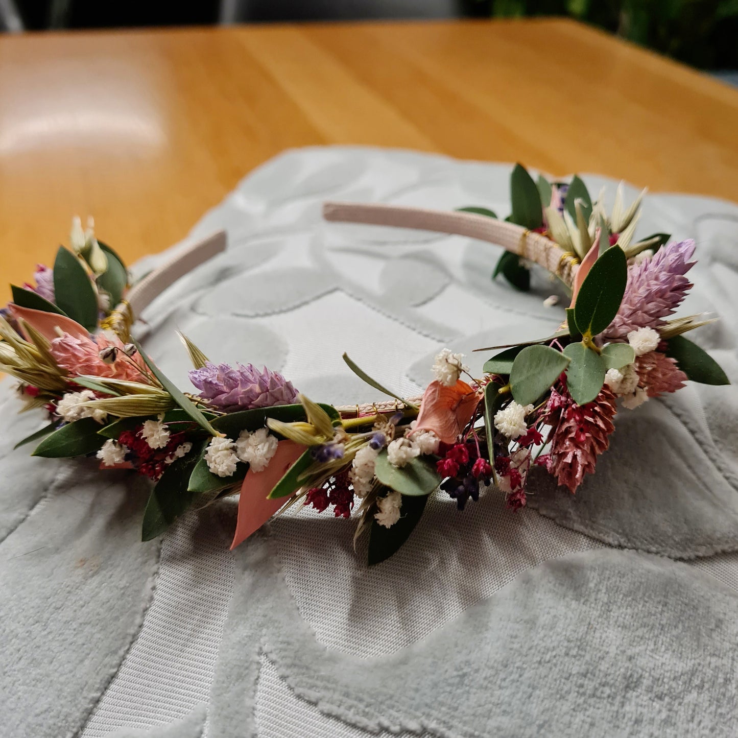 KRONE | Haarreif mit Trockenblumen zur Kommunion